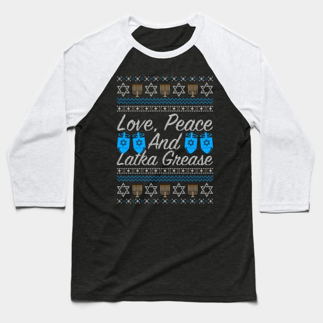Love, Peace And Latka Grease Baseball T-Shirt by SpacemanTees